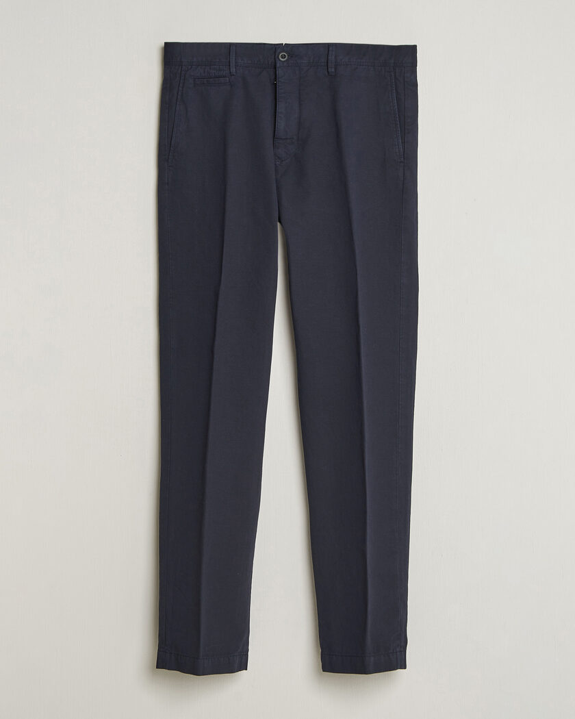 Incotex Regular Fit Cotton/Linen Slacks Navy – Blue