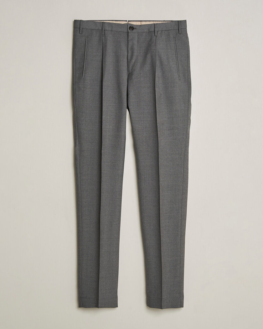 Incotex Regular Fit Super 100s Wool Pants Grey Melange – Grey