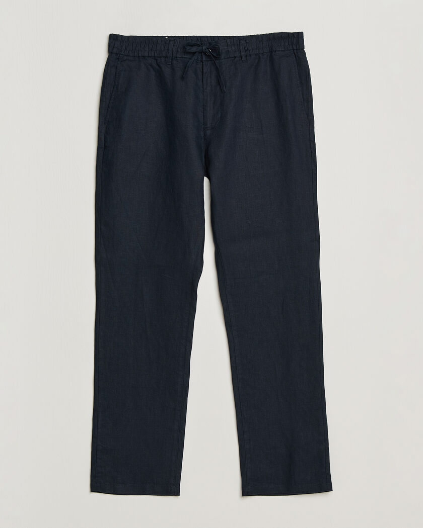Gant Regular Fit Linen Drawstring Pants Evening Blue – Blue