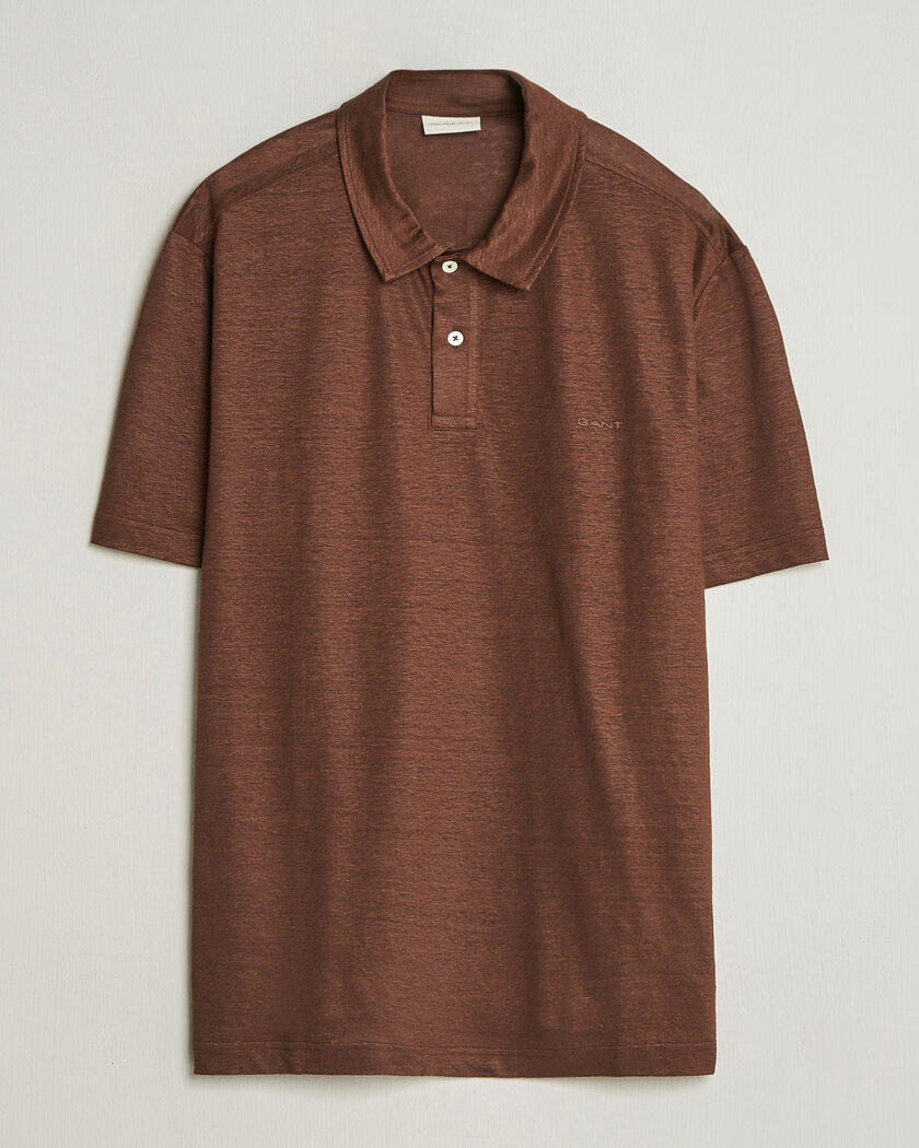 Gant Linen Polo Mahogany Brown – Brown