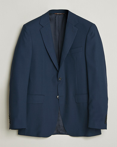 Canali Travel Wool Blazer Dark Blue – Blue