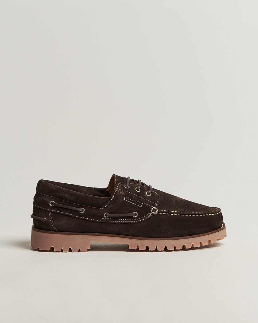 Gant Tratton Suede Boat Shoe Dark Brown – Brown