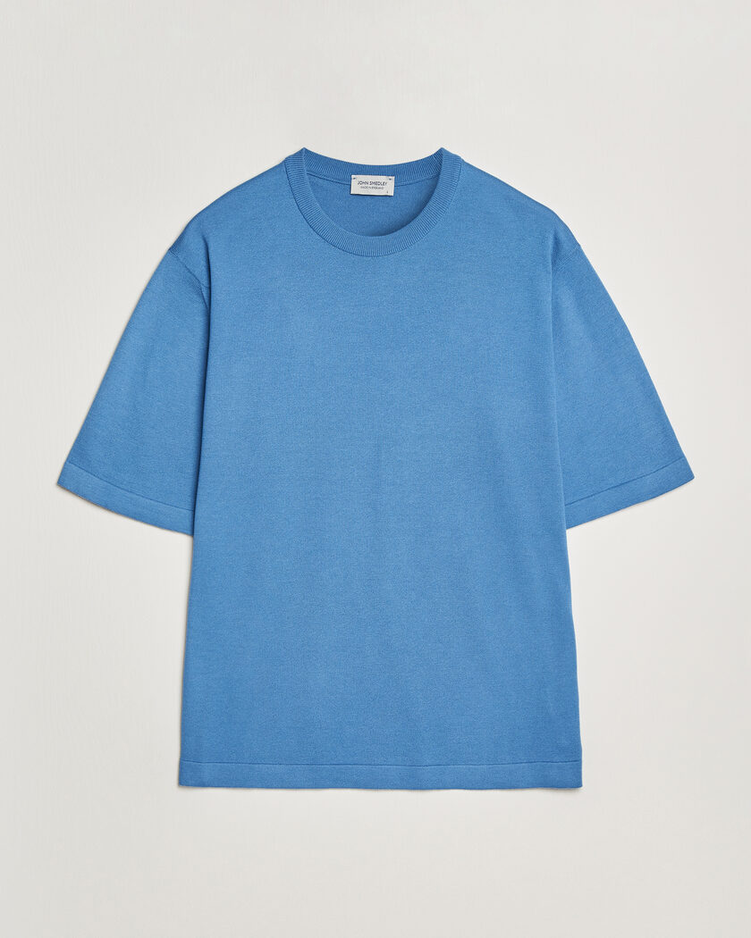 John Smedley Tindall Sea Island Cotton T-Shirt Skye Blue – Blue