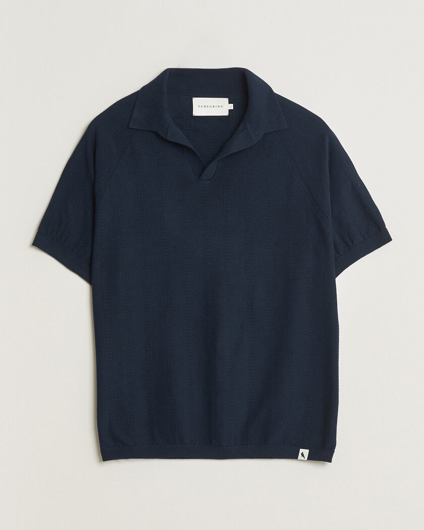 Peregrine Alma Cotton Structure Polo Navy – Blue