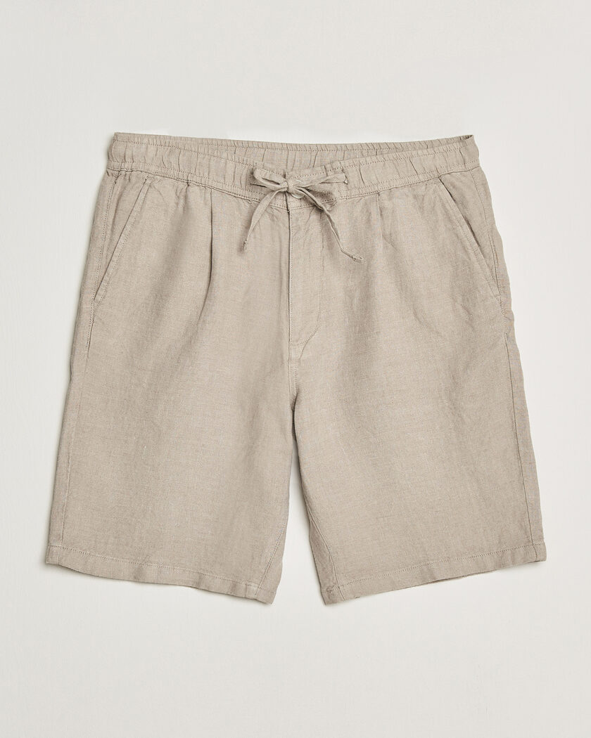 KnowledgeCotton Apparel Loose Linen Shorts Twill – Beige