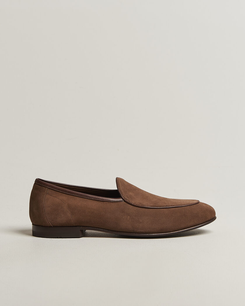 Loake 1880 Belgrave Suede Belgian Loafer Flint – Brown