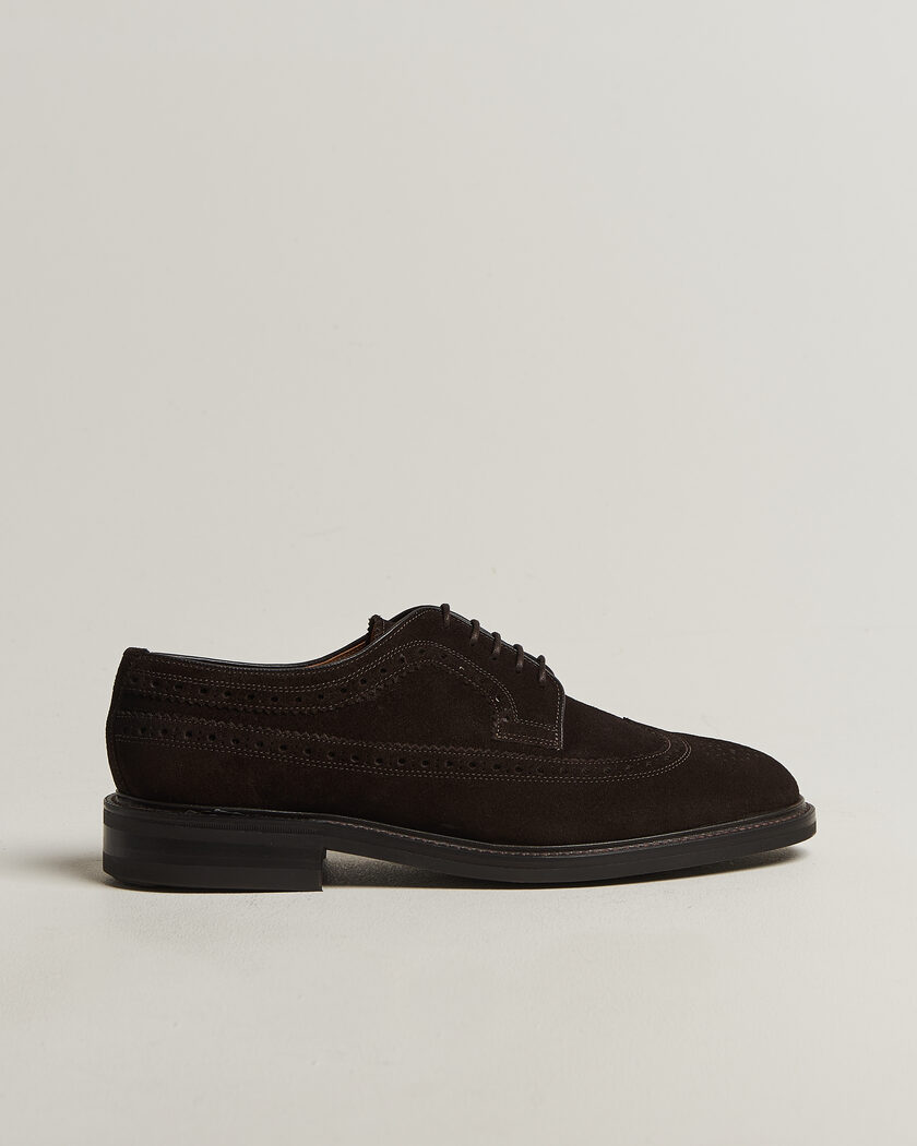 Loake Shoemakers Sovereign Longwing Suede Derby Dark Brown – Brown