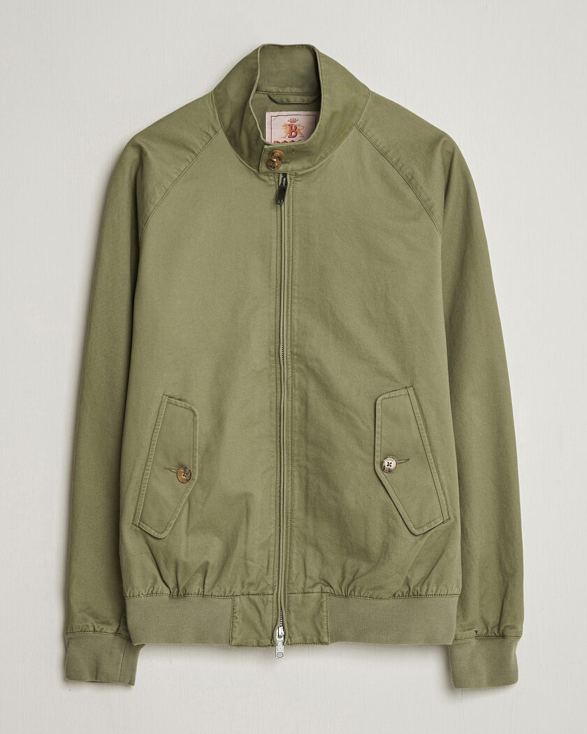 Baracuta G9 Washed Cotton Twill Jacket Lichen Green – Green