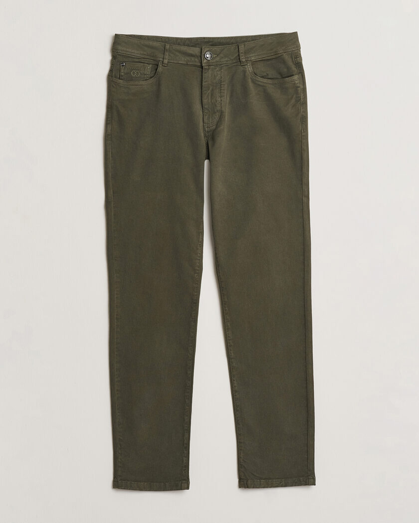 Oscar Jacobson Slim Fit 5-Pocket Chino Olive – Green