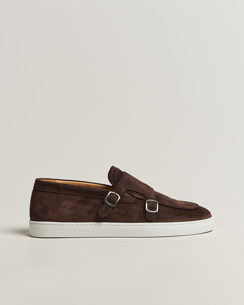 Fliteless Suede Monk Strap Sneaker Loafer Dark Brown – Brown