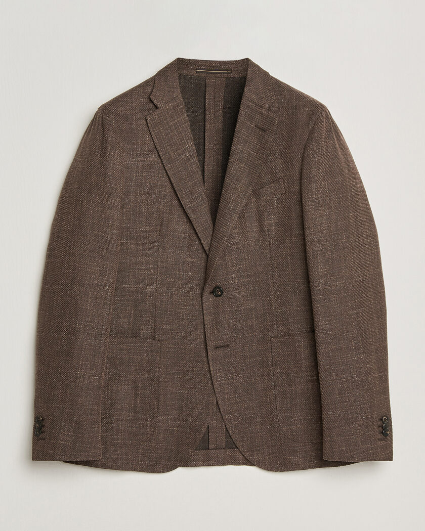 Incotex Structured Cotton Blazer Dark Brown – Brown