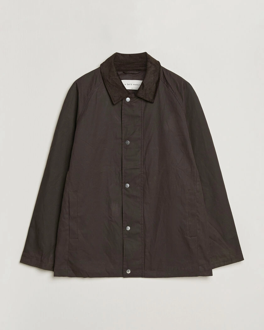 A Day's March Limestone Waxed Jacket Dark Brown – Brown