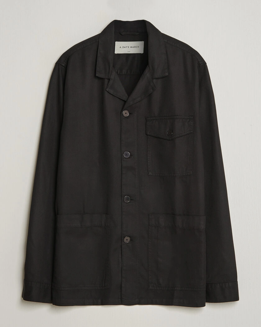 A Day's March Banagher Lyocell Overshirt Black – Black