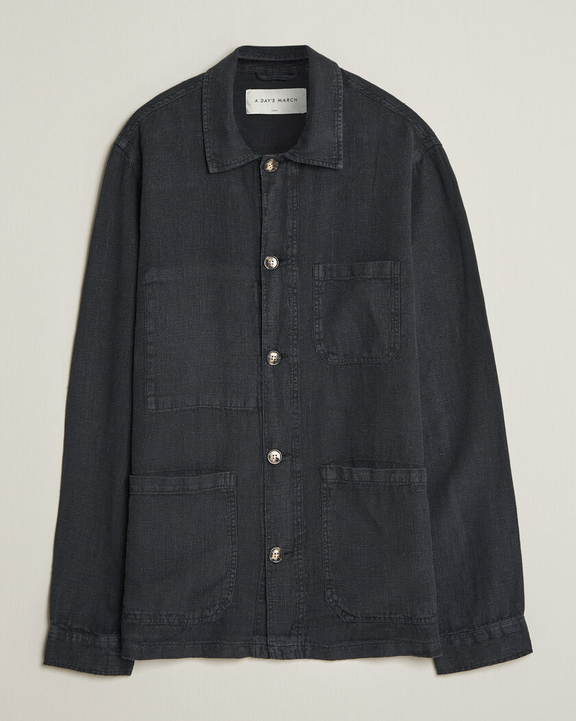 A Day's March Original Linen Overshirt Black – Black