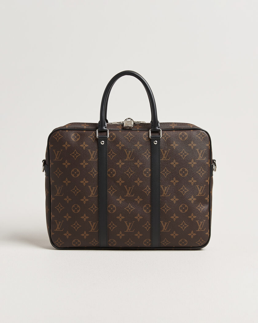Louis Vuitton Pre-Owned Porte-Documents Voyage Briefcase Monogram Macassar – Brown