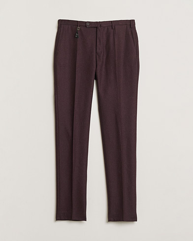 Pre-owned Incotex Slim Fit Super 100's Wool Flannel Trousers Burgundy 48 – Red