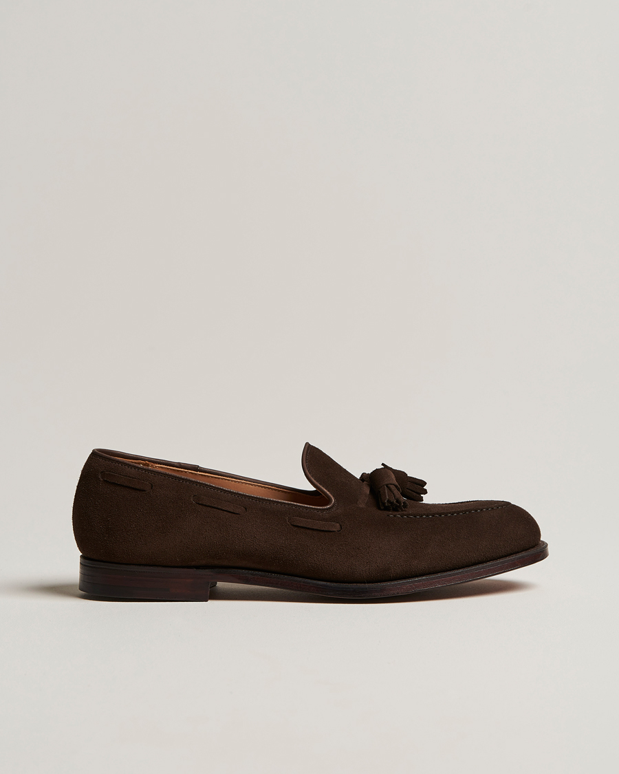 Men | Loafers | Crockett & Jones | Cavendish Tassel Loafer Dark Brown Suede