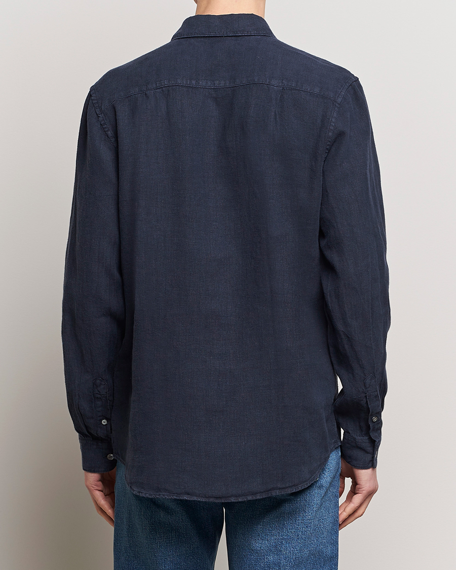 Men | Shirts | A Day's March | Abu Linen Shirt Dark Navy