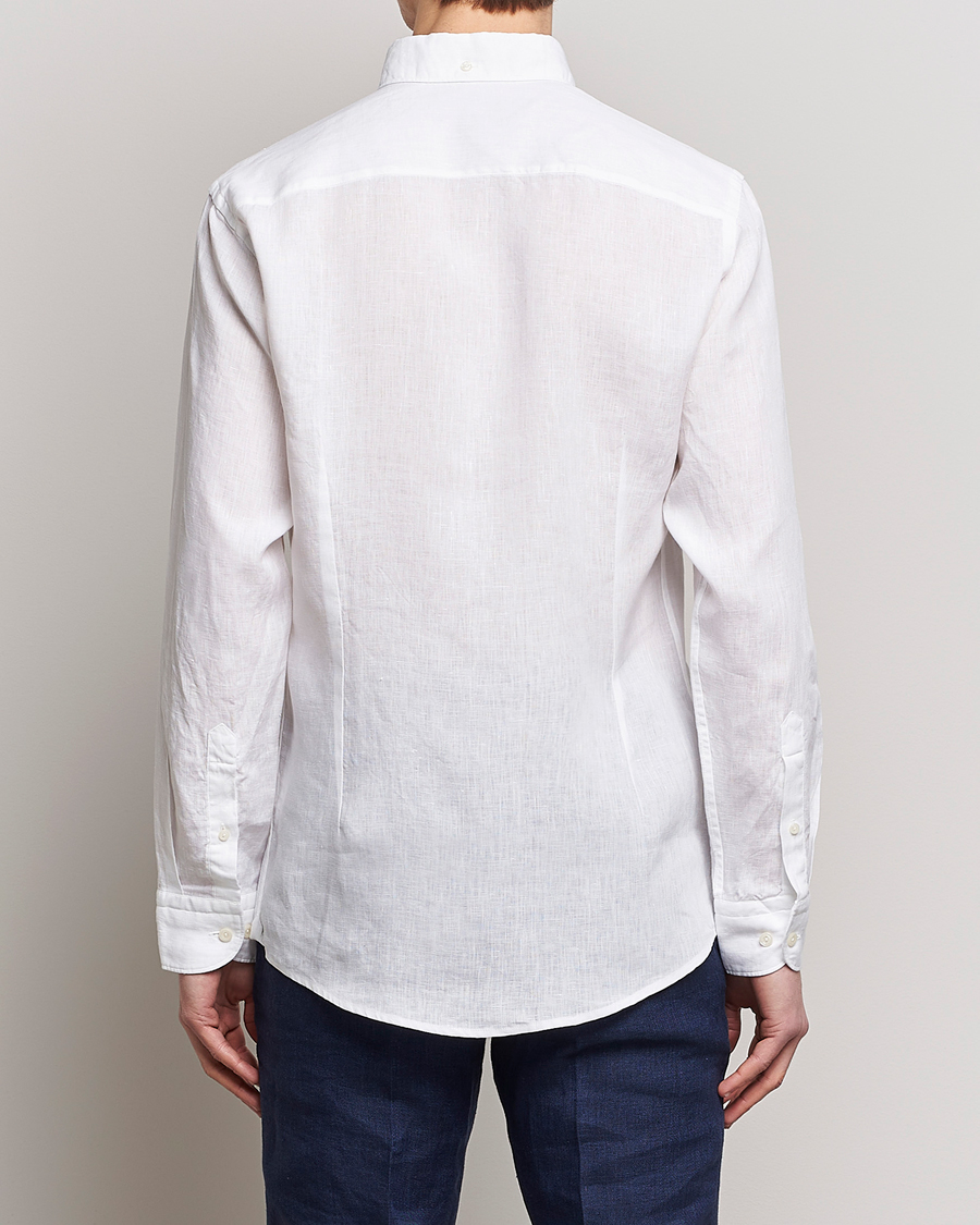 Men | Shirts | Eton | Slim Fit Linen Button Down Shirt White