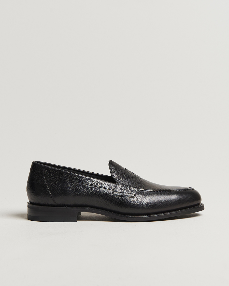 Men | Loafers | Loake Shoemakers | Loake 1880 Imperial Grained Penny Loafer Black