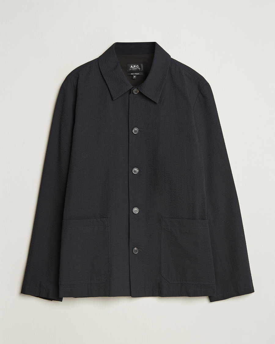 Men | Shirts | A.P.C. | Brest Seersucker Overshirt Black