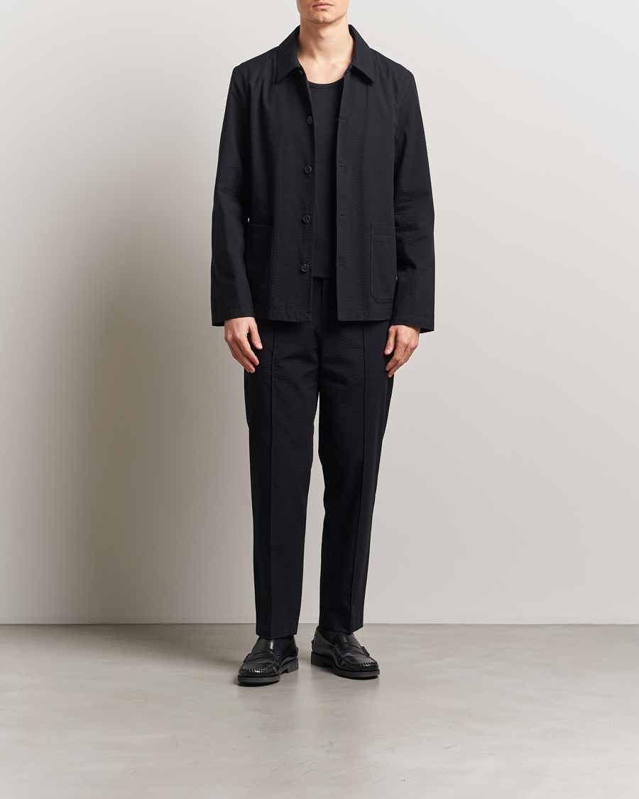 Men | Shirts | A.P.C. | Brest Seersucker Overshirt Black