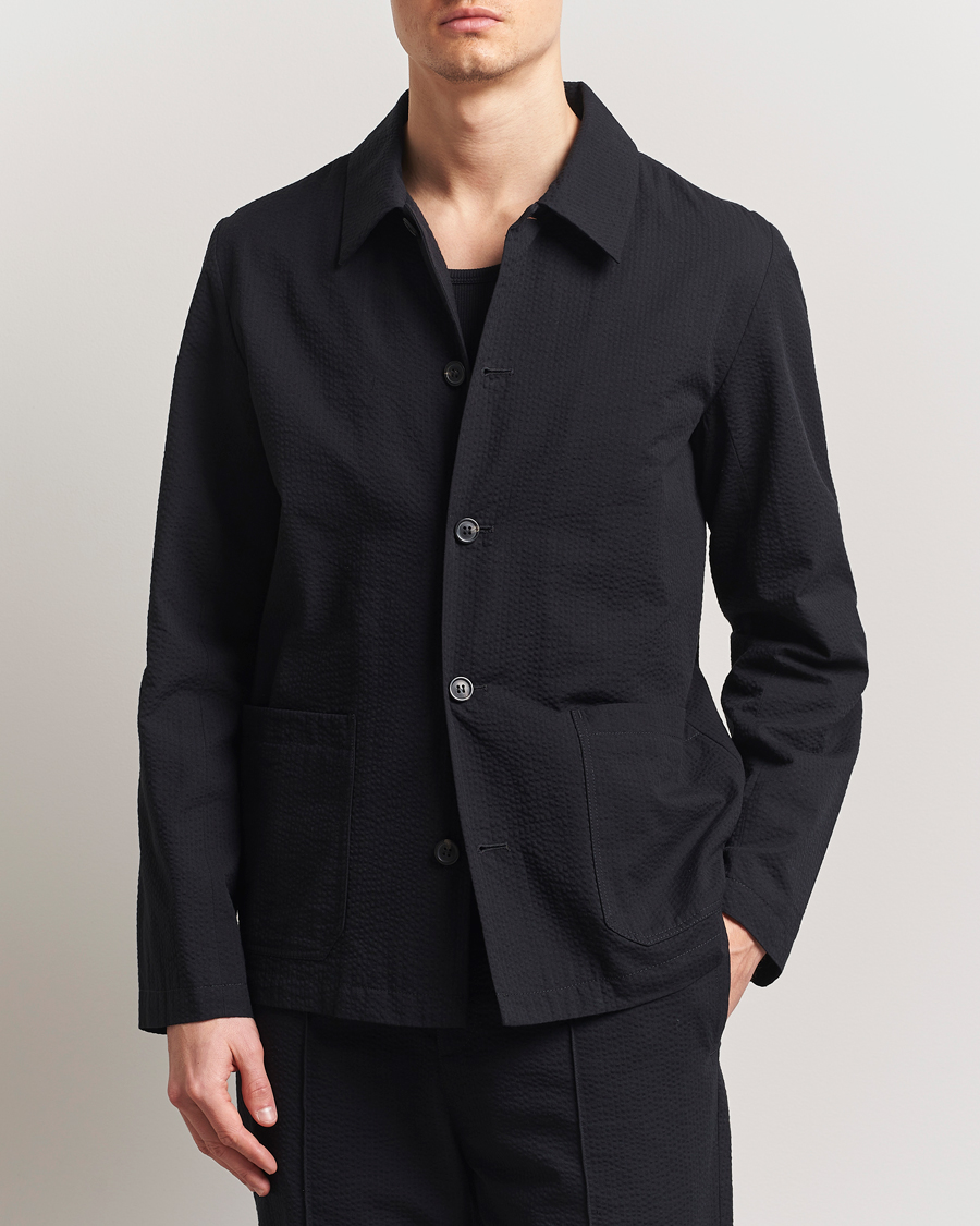 Men | Shirts | A.P.C. | Brest Seersucker Overshirt Black
