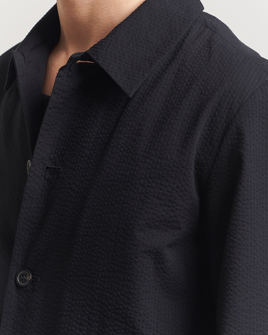 Men | Shirts | A.P.C. | Brest Seersucker Overshirt Black