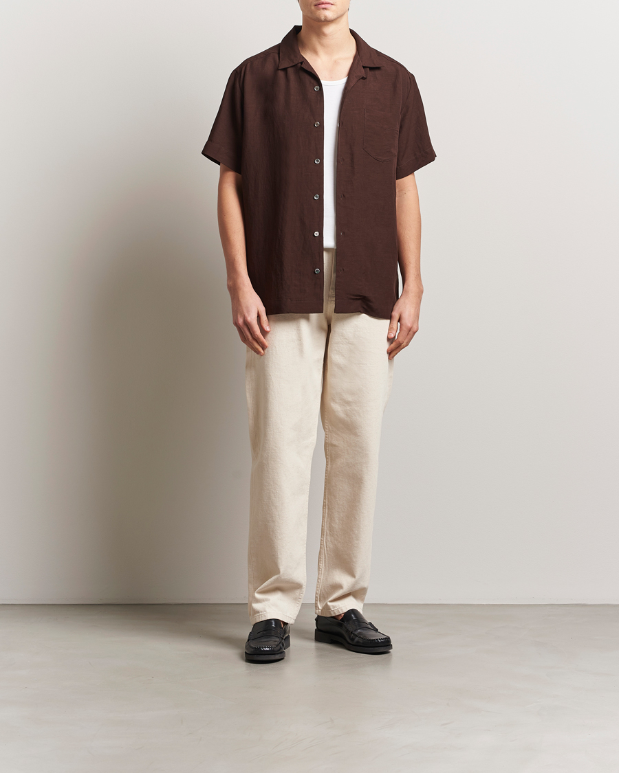 Men | Shirts | A.P.C. | Roy Woven Short Sleeve Shirt Brown