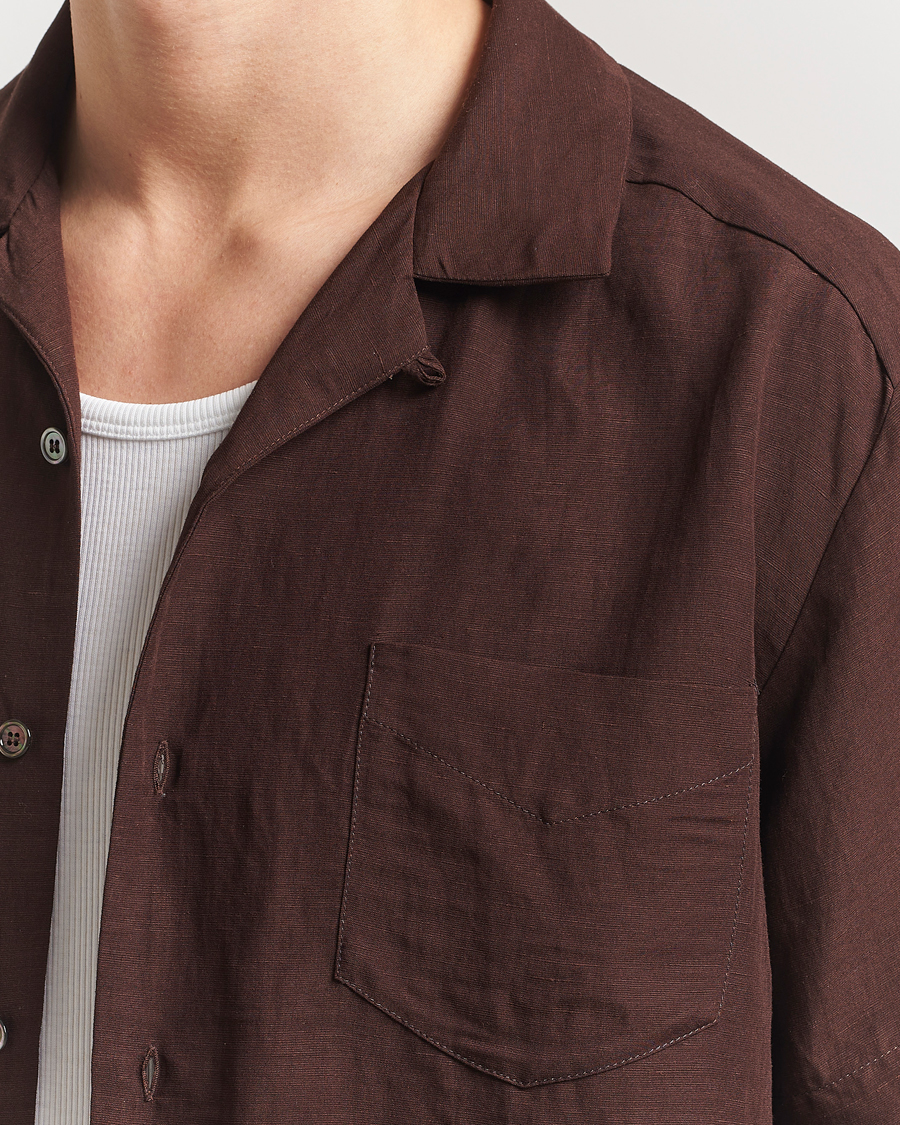 Men | Shirts | A.P.C. | Roy Woven Short Sleeve Shirt Brown