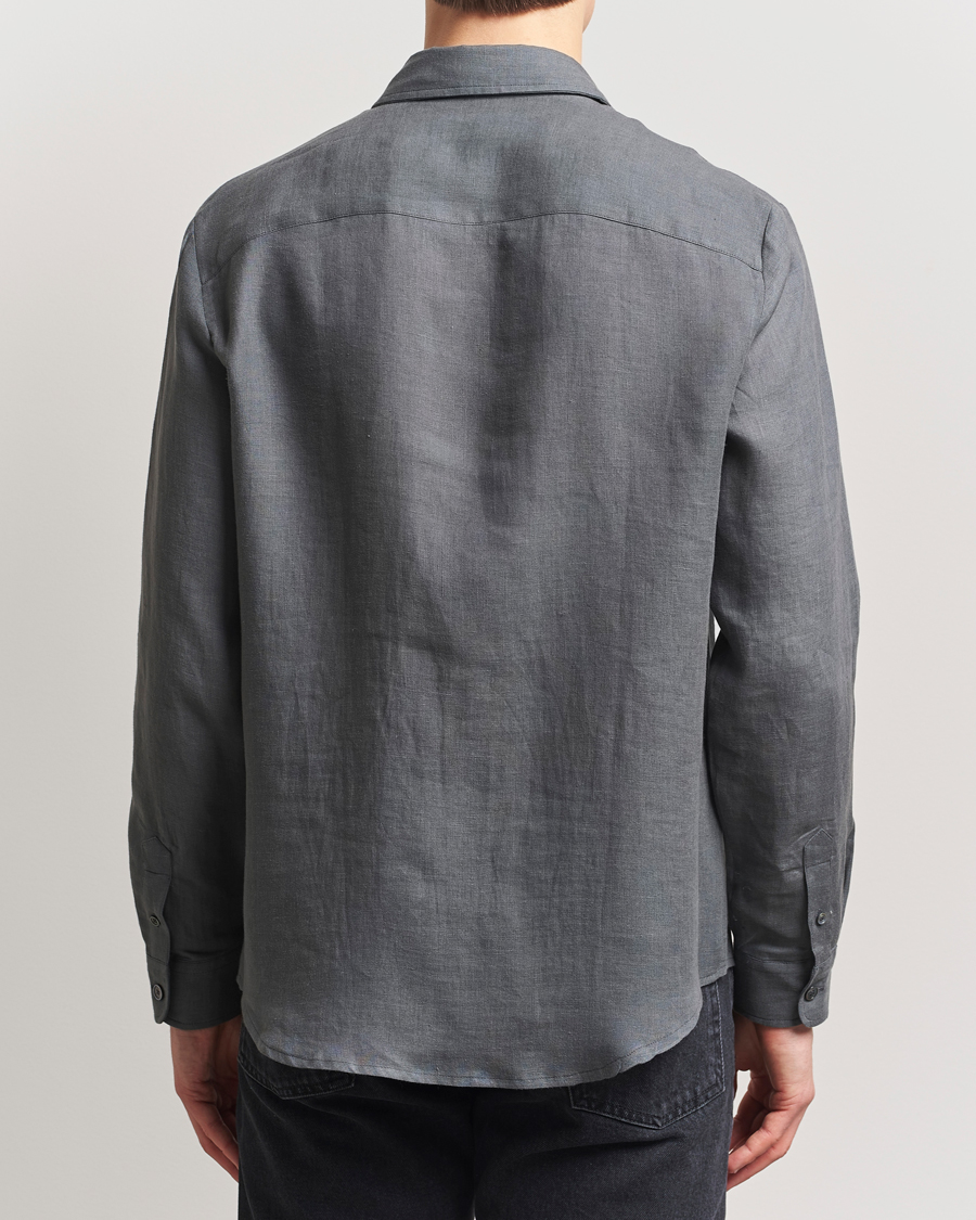 Men | Shirts | A.P.C. | Cassel Linen Shirt Anthracite