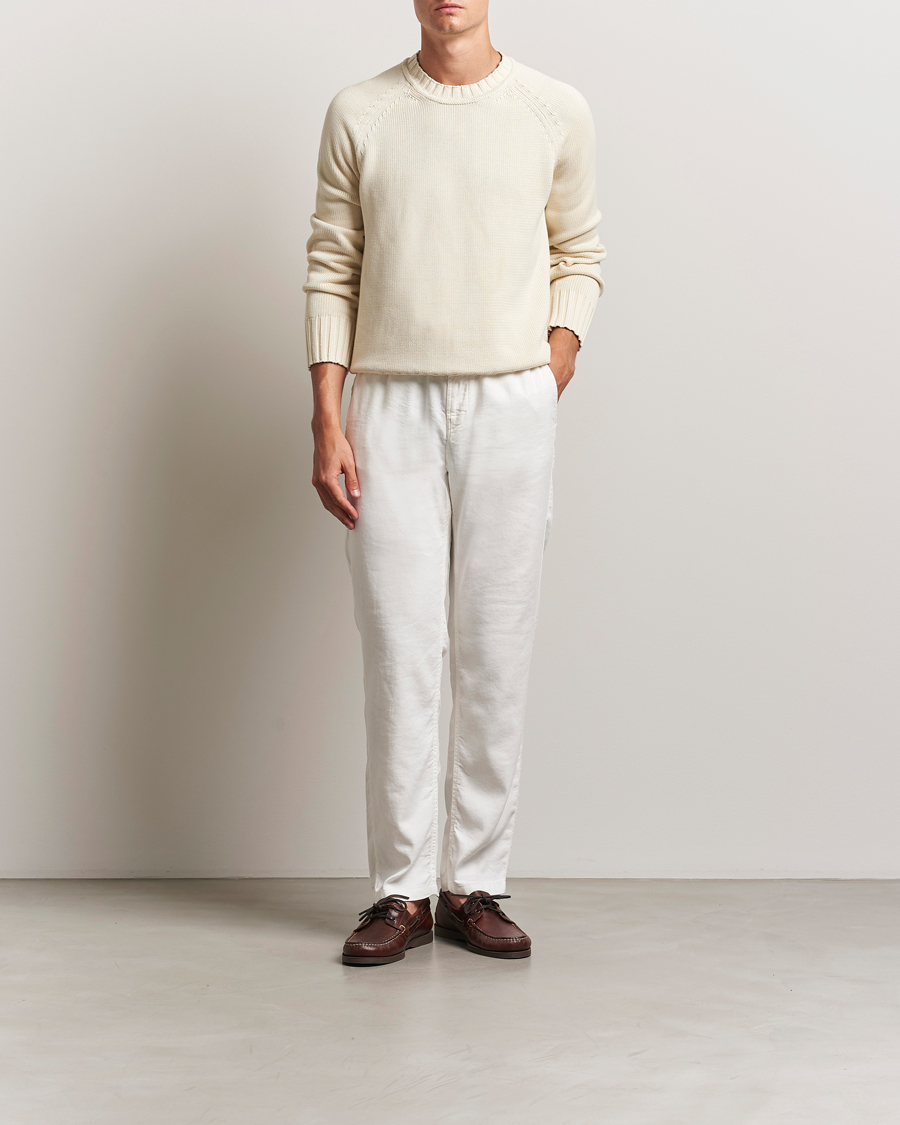 Men | Trousers | Morris | Fenix Linen/Cotton Trousers Off White