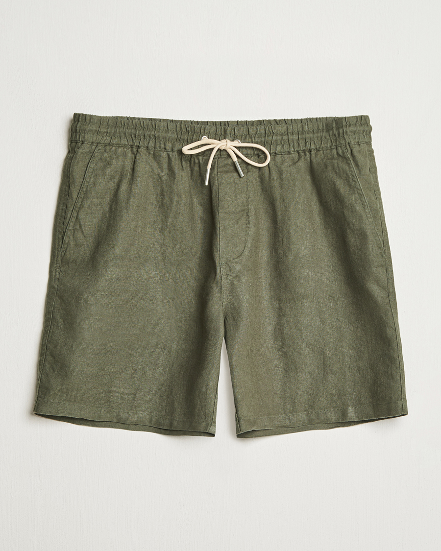 Men | Shorts | NN07 | Gregor Linen Drawstring Shorts Croc Green