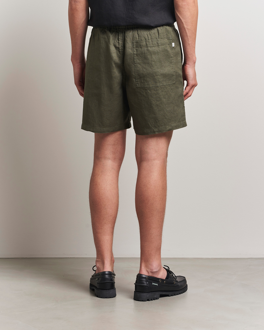Men | Shorts | NN07 | Gregor Linen Drawstring Shorts Croc Green