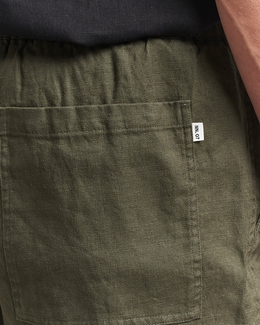 Men | Shorts | NN07 | Gregor Linen Drawstring Shorts Croc Green