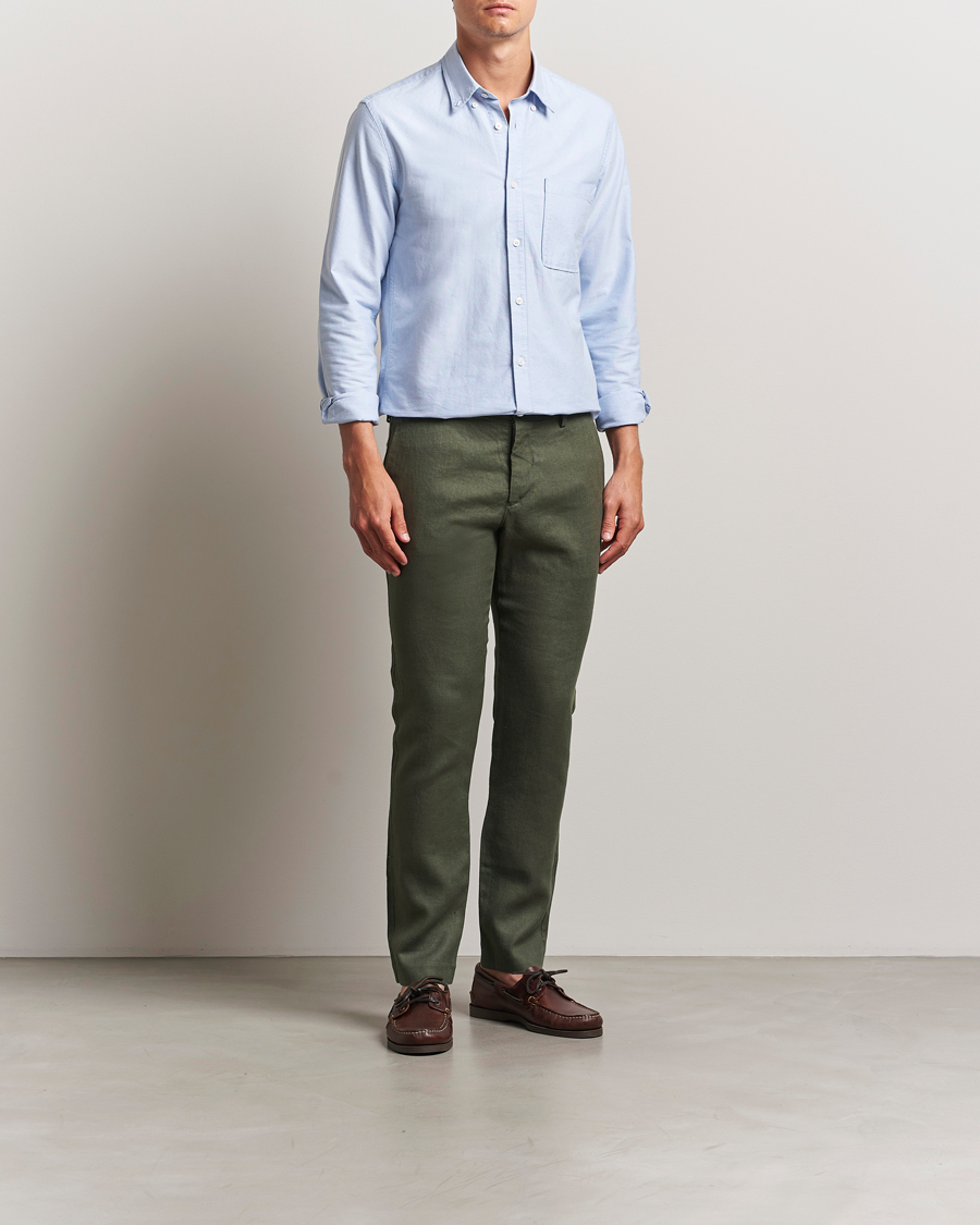 Men | Trousers | NN07 | Theo Linen Trousers Croc Green