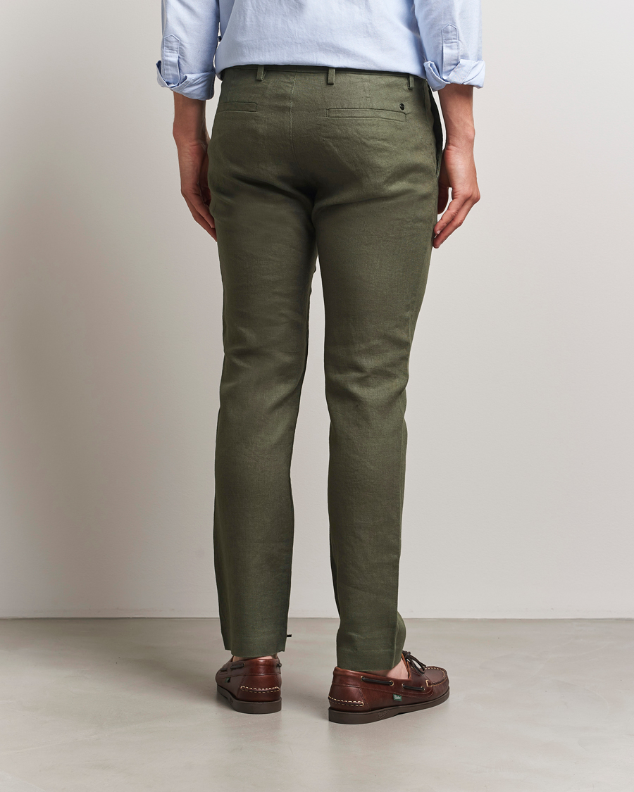 Men | Trousers | NN07 | Theo Linen Trousers Croc Green
