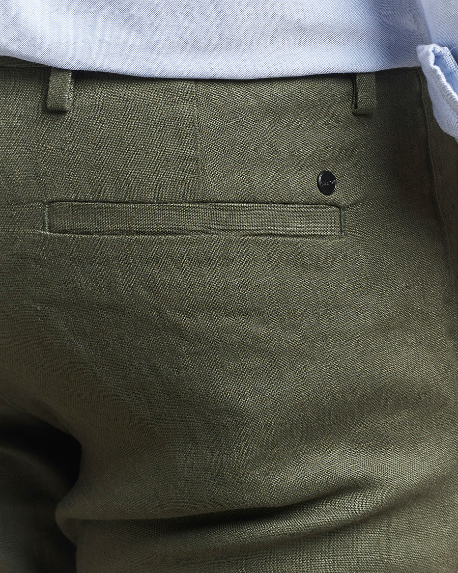 Men | Trousers | NN07 | Theo Linen Trousers Croc Green