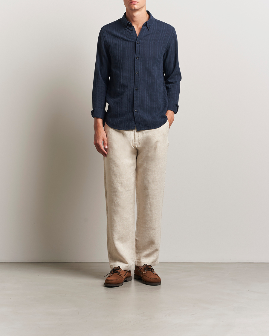 Men | Trousers | NN07 | Aden Regular Fit Linen Trousers Oat