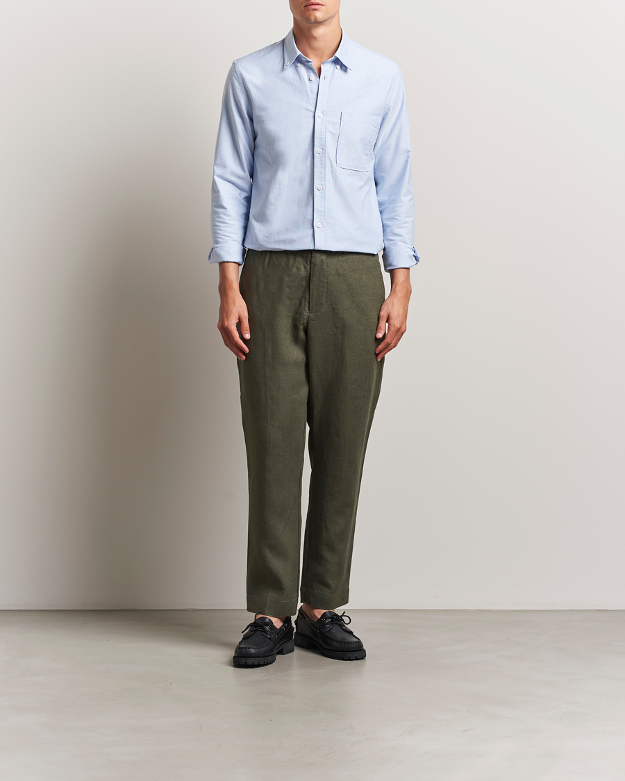 Men | Trousers | NN07 | Billie Linen Drawstring Trousers Croc Green