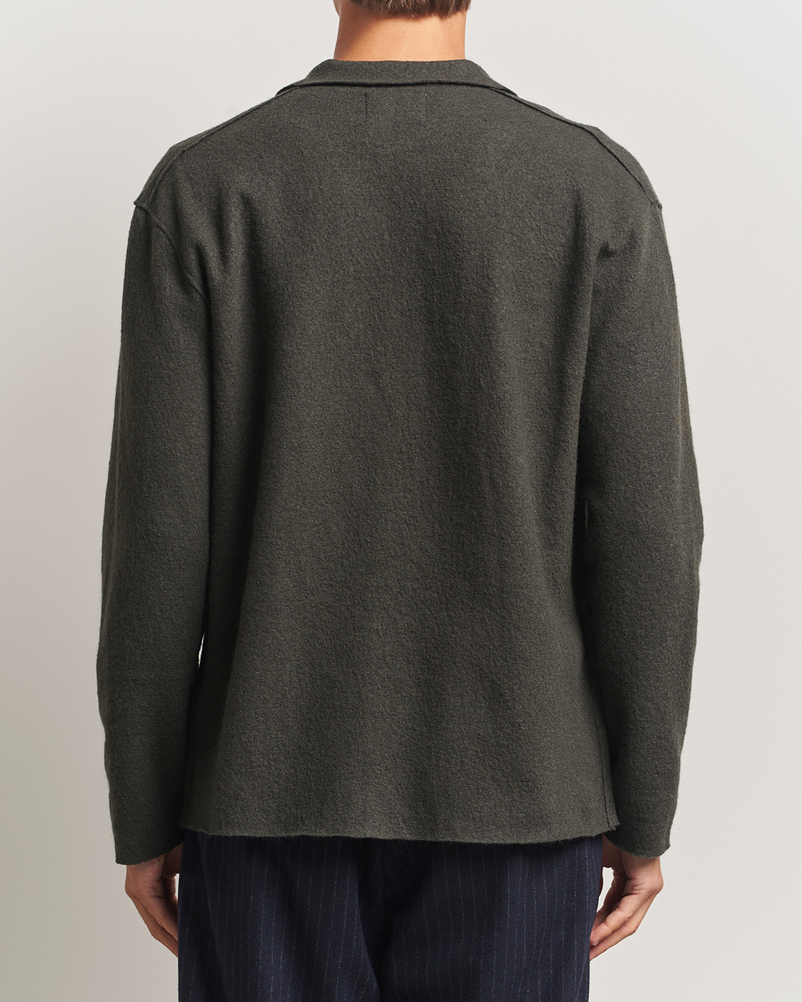 Men | Sweaters & Knitwear | NN07 | Jonas Boiled Wool Cardigan Dark Army
