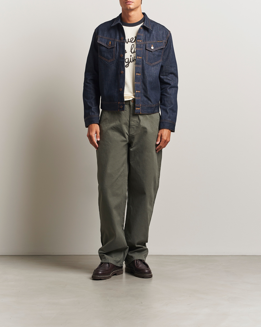 Men | Coats & Jackets | Nudie Jeans | Conny Denim Jacket Dry Streaky Mid Blue