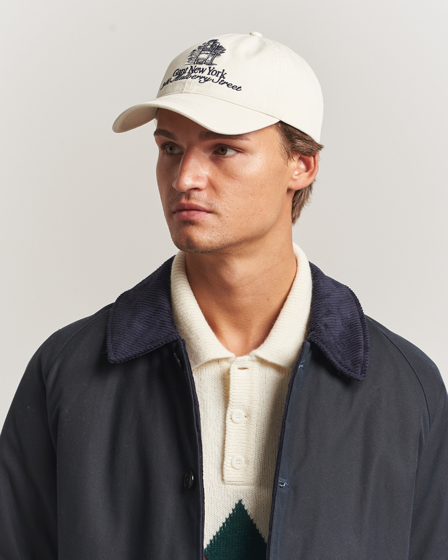 Men | Hats & Caps | GANT 240 Mulberry Street | Washed Twill Cap Cream