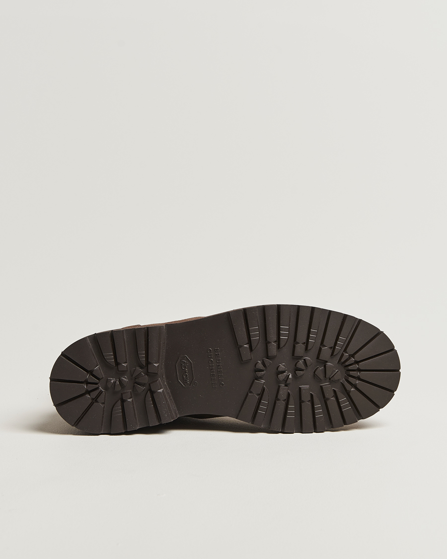 Men | Boots | Brunello Cucinelli | Lace Up Boots Dark Brown Suede