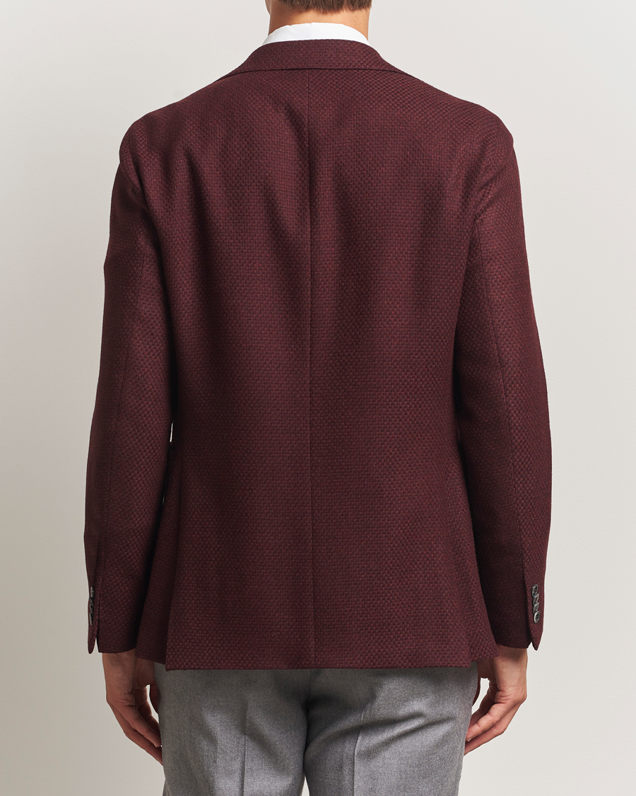 Men | Blazers | Oscar Jacobson | Fogerty Patch Structured Wool Blazer Wine
