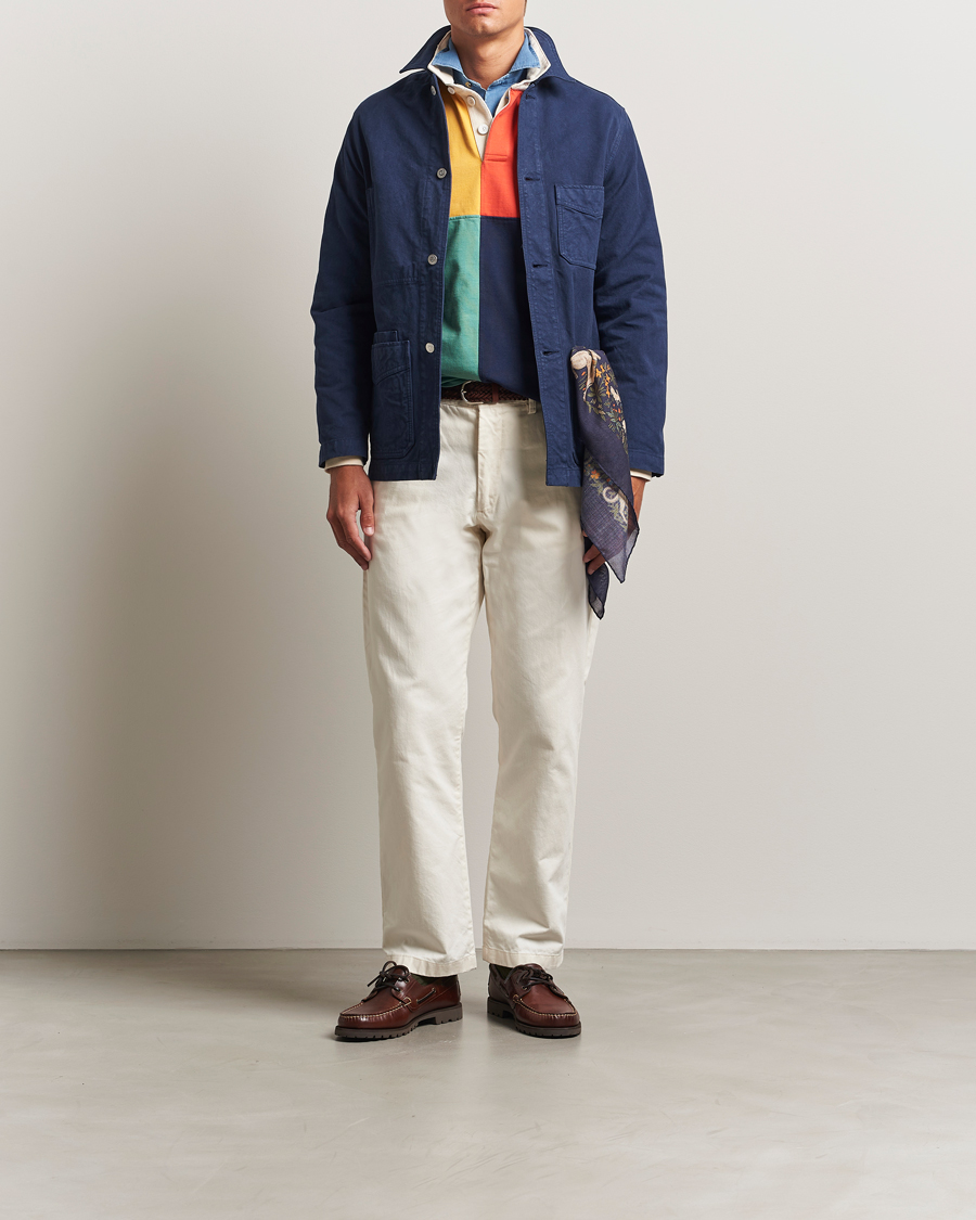 Men | Coats & Jackets | Drake's | Duck Cotton Canvas Chore Coat Navy