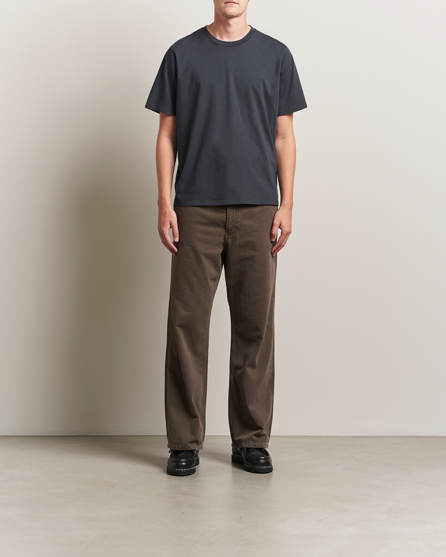 Men | T-Shirts | Jeanerica | Delon Crew Neck T-Shirt Blue Grey