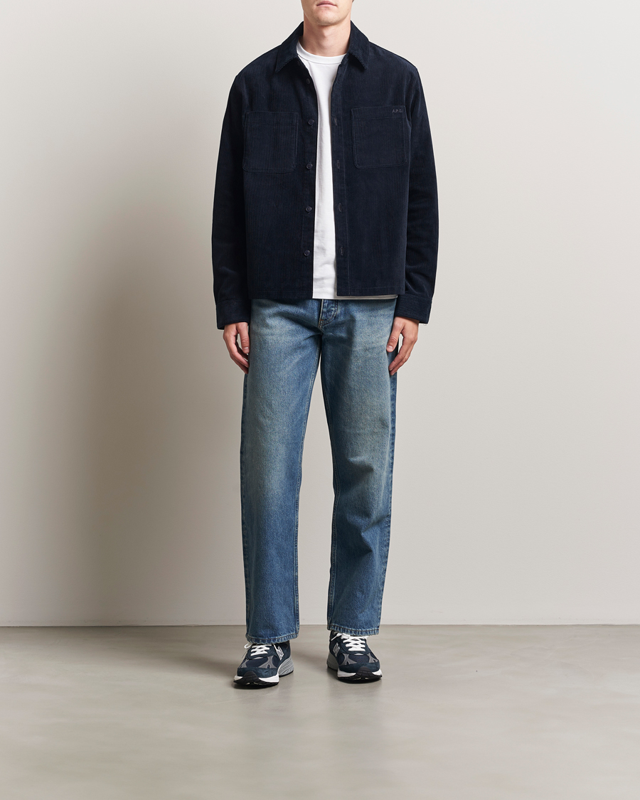 Men | Shirts | A.P.C. | Leon Corduroy Overshirt Dark Navy