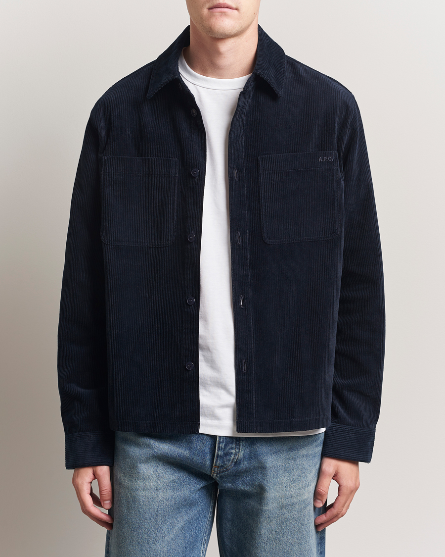 Men | Shirts | A.P.C. | Leon Corduroy Overshirt Dark Navy