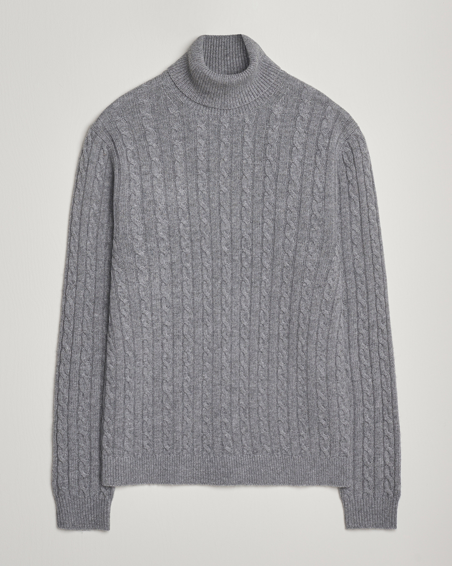Men | Sweaters & Knitwear | Tiger of Sweden | Wilde Wool/Cashmere Knitted Sweater Light Grey Melange